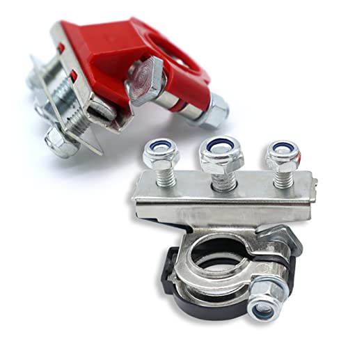 KUBOWAI Clip de Batterie de Voiture à 3 Voies, Bornes de Batterie Positives et Négatives, Clip de Borne de Connexion de Batterie, Adapté pour Voiture, Camionnette, Marine (lot de 2) Cover