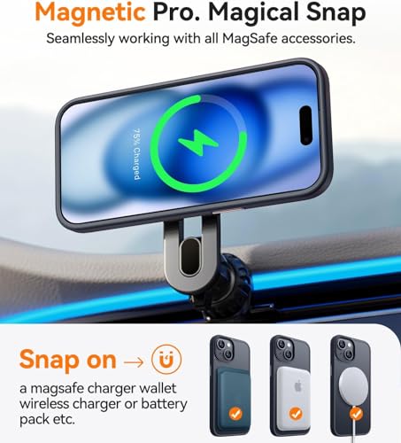Image of Elzzi Magnetic Cover for iPhone 15 Case [MIL-Grade Drop Tested & Compatible with MagSafe] Translucent Matte TPU + Hard PC Back Cover, Anti-Scratch Shockproof Phone Case (6.1 Inch, Black)