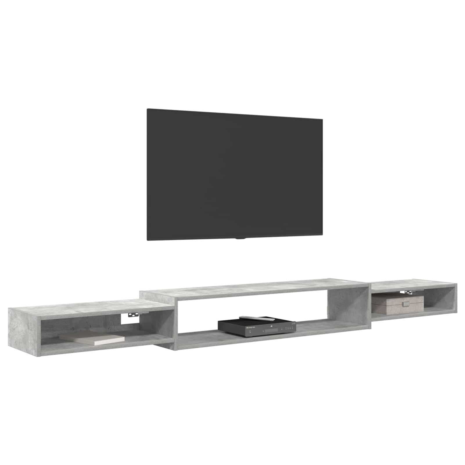 Gecheer Wandmontierter TV-Schrank Wandhalterung Betongrau, Fernsehschrank Fernsehtisch TV-Lowboard für Wohnzimmer Home-Cinema Gamerzimmer8006016