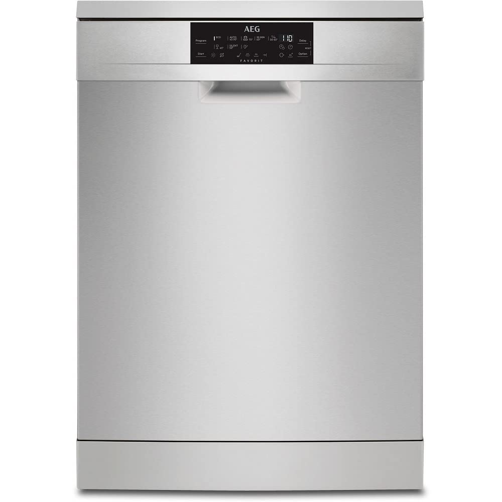 AEG FFE83700PM Freestanding Dishwasher with Airdry Technology, 15 place settings, 8 Programmes, Stainless Steel [Energy Class D] [Energy Class D]