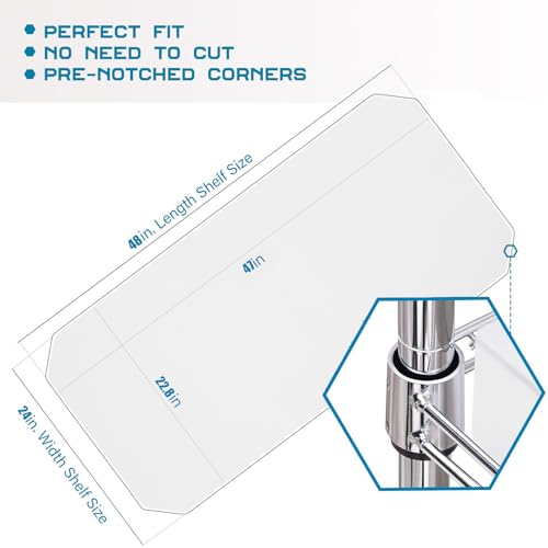 Image of BRIAN & DANY Wire Shelf Liner 24 inch X 48 inch, Heavy Duty Shelf Liners for Wire Shelving, Waterproof Protector Mats, Set of 4, Transparent