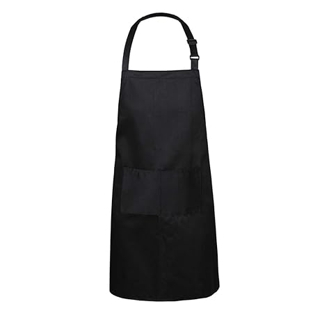 BOHARERS Bib Apron Waterproof Adjustable Neck for Women Man Unisex with 2 Pockets Kitchen Cooking 27 x 29 inches, Black