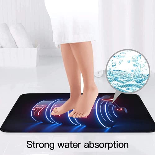 Flannel Bathroom Carpet Mat 16X24Inch Futuristic Slot Machine Concept Whit Neon Lights Isolated On Black Background 2 Pieces Bathroom Mat Carpet Toilet Cover With Non-Slip Mat Ljn #TOP5