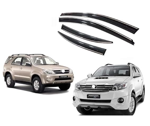 Compatible Chromeline Silverline Door Visor Wind Deflector Toyota Fortuner Old Model 2004 2015 Set of 4 Pieces Product 3mm Tape-image-21