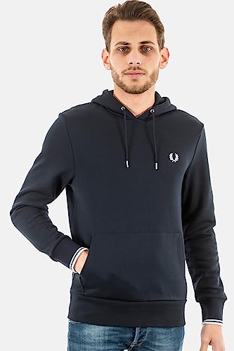 Fred Perry Sweat Tipped Hooded 248 Navy sweat à capuche homme bleu - 2