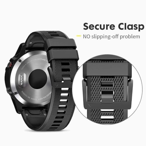 Correa de silicona de 22mm compatible con Fenix 6 Pro Forerunner 935 Epix 5