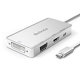 USB C Multiport Adapter,Belinda USB-C TO HDMI DVI VGA Mini displayport 4K Adapter Converter With Aluminium Case for 2017 MacBook Pro