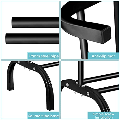 Holdfiturn Heavy Duty Clothes Rails Clothing Rail for Bedroom 147.5x110x40.3cm Clothing Coat Rack with Storage Rack Hanging Rail for Clothes Hanger Balcony Clothes Drying Rack for Home Office (Black)