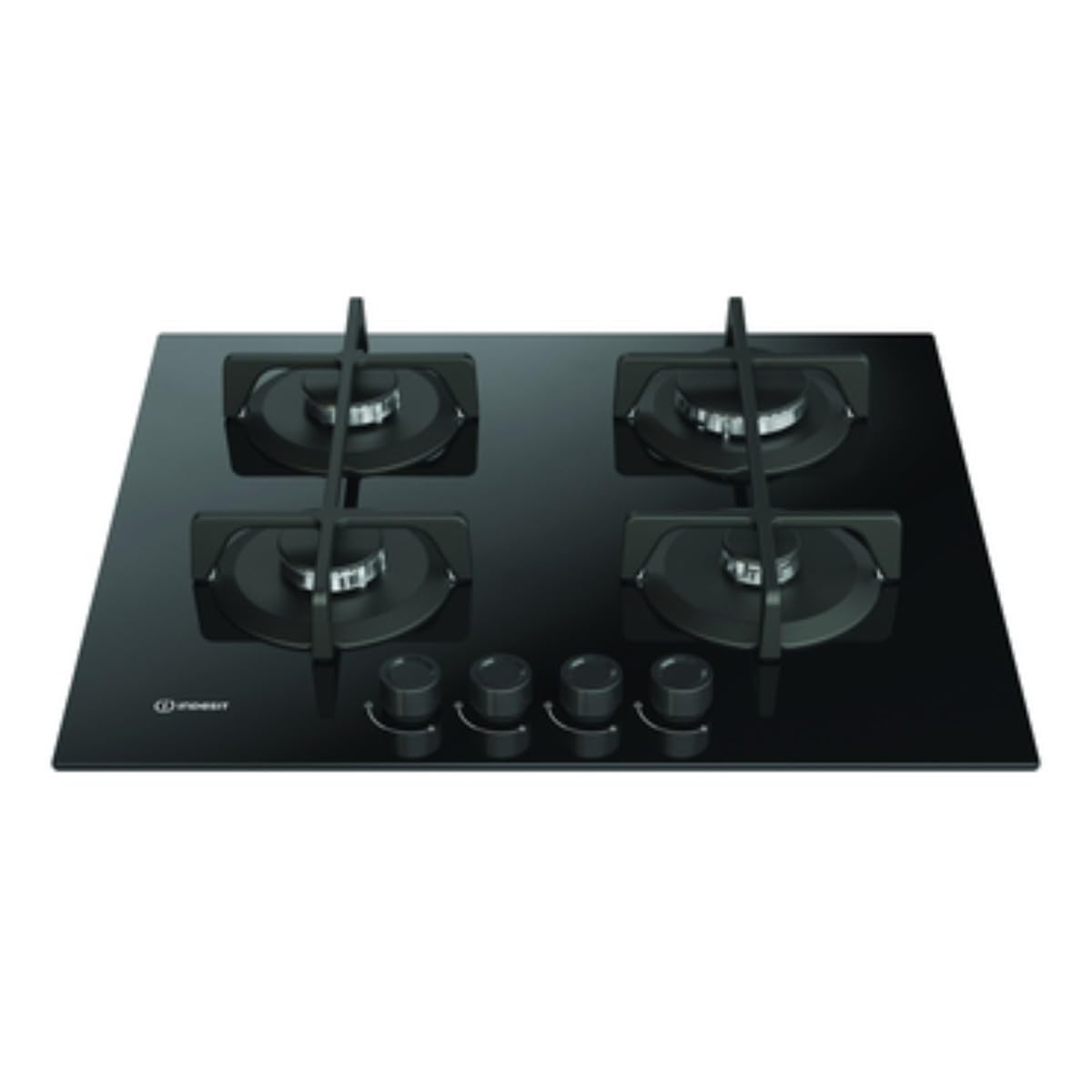 ING61T/BK1 - Piano cottura 4 fuochi gas, 60x51 cm, vetro, nero