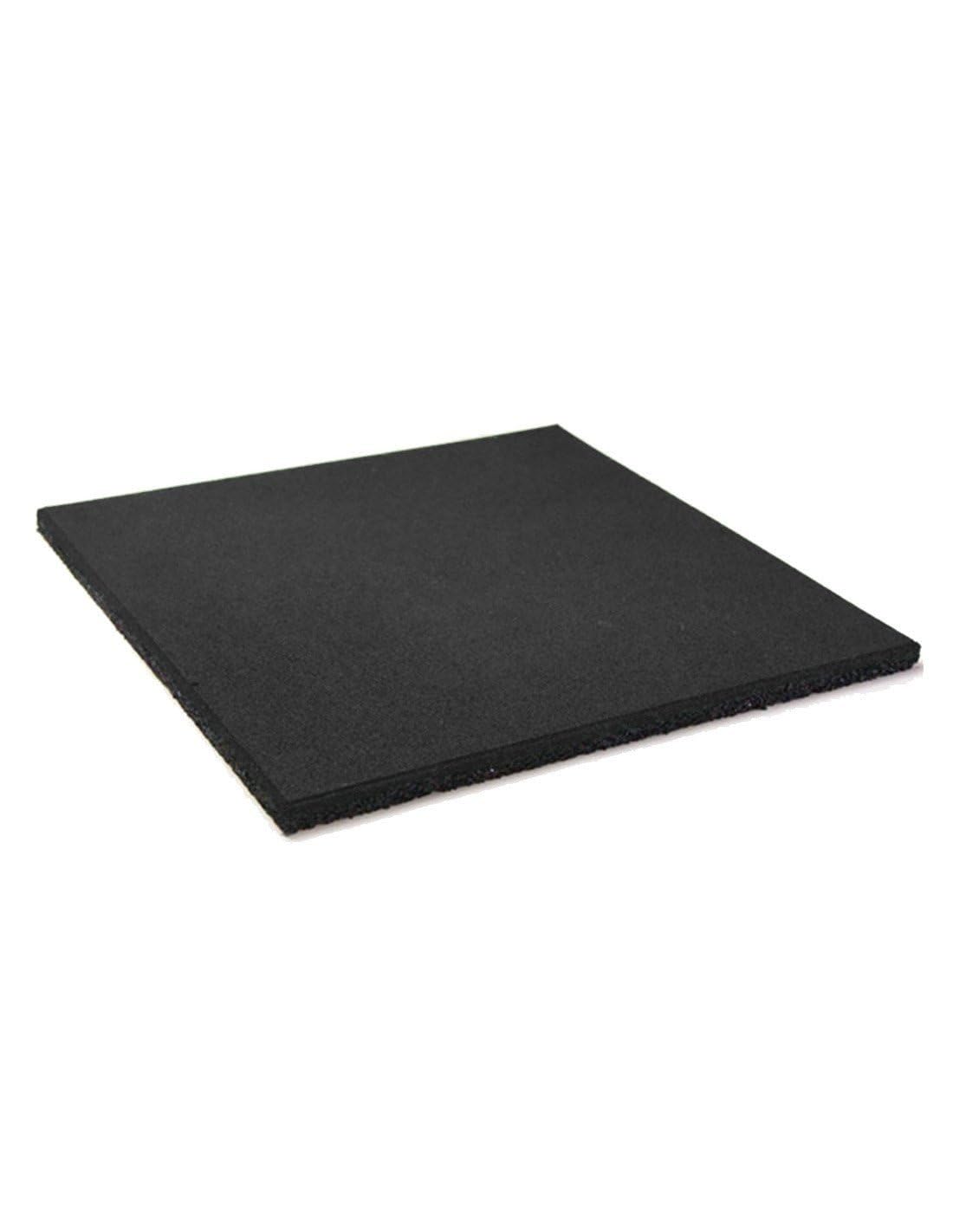 JARDIN202 - Loseta de caucho Maciza Negra | Loseta para gimnasio de alto impacto | 1x1 metros | 25 mm (Sin Cruceta)