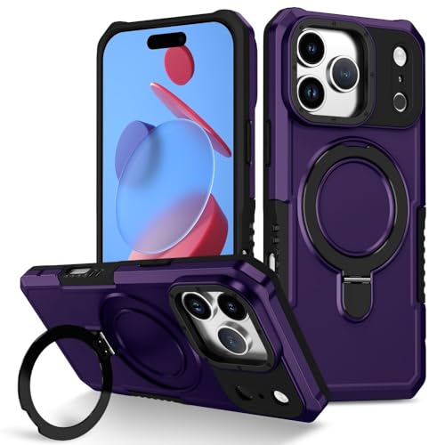 Coque iPhone 13 Pro violet foncé silicone rigide avec anneau