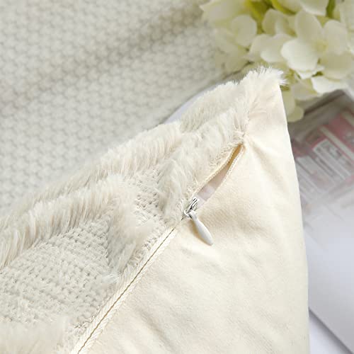 Decoruhome TM-01 Christmas Decorative Throw Pillow Covers 18X18, Soft Plush Faux Wool Couch Pillow Covers thumb #2