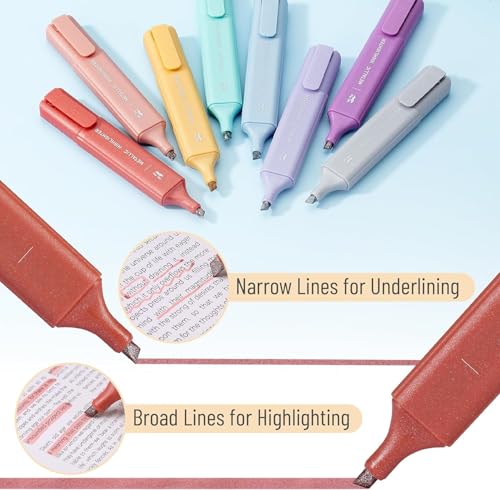 Image of Amitasha 5 Pc Glitter Highlighters Pastel Color Pen Set Chisel Tip Aesthetic Highlighters Quick-Dry, Smear-Resistant For Journal Planner Coloring Drawing Doodling - Assorted Color