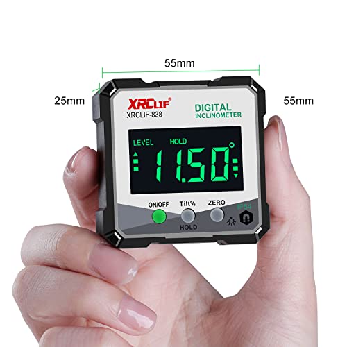 Xrclif Digital Angle Gauge Meter, Xrclif Magnetic Base Level Box Angle Finder Protractor Bevel Gage Inclinometer Measuring Tool thumb #2