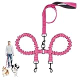 Double Dog Lead for Walking 2 Dogs, Double Dog Lead Splitter, Reflective Dual Dog Leash for Puppy Walks, Dog Leash 360°Swivel Rotation