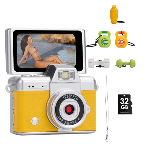 Llavero de Mini cámara   Cámara Digital, Selfie de Doble Modo portátil pequeño, Pantalla de Alta definición de 0,96 Pulgadas, Cámara de Llavero de duración 2H (Tarjeta de Memoria Gratuita) (027)