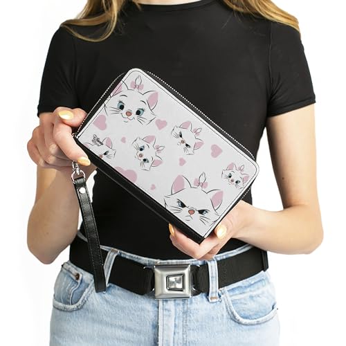Buckle-Down Women's PU Zip Around Wallet Rectangle-The Aristocats, 7.5"x4.5"4