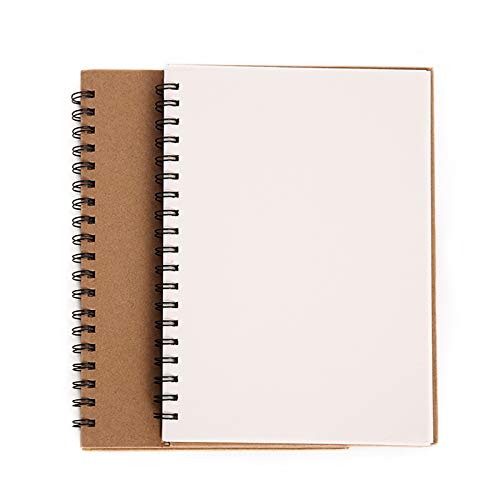 DAWOOWOO Set of 2 Sketchbooks Hard Cover Side Wire Bound Sketchpads Paper Supply Thickened Sketching Paper 7.4 x 10.4 Inches 30 Sheets Each Unlined Notebook Artisit Painting Journal