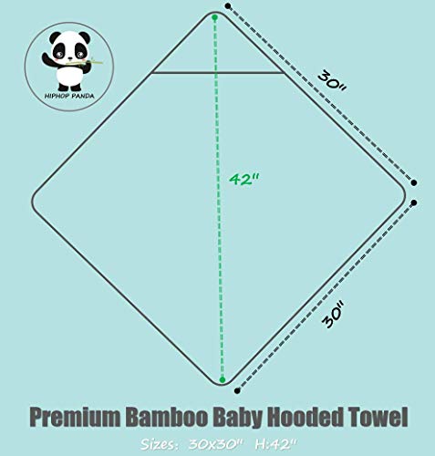 Image of HIPHOP PANDA Ultra Soft Hooded Baby Towel - 2-Layer Thick 500GSM Absorbent | Rayon Made from Bamboo, Hooded Bath Towel for Newborn, Infant, Toddler, Baby Registry - Purple Penguin, 30x30 In