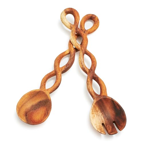 Sur La Table Acacia Twist Servers, Set of 2, Tan