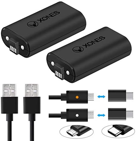 Lithium Rechargeable Battery Pack for Both Xbox Series X|S and Xbox One/S/X/Elite/Elite 2 Controller; Plug Play and Charge Kit; Charging Status LED; Long Life; Quick Charge; 2 Sets for 2 Controllers