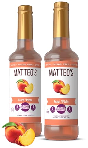 Sirop fruits sans sucre Matteo's 750mL 2pk saveur pêche naturelle