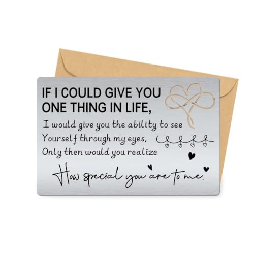 SUPERDANT Engraved Wallet Card Insert You’re Special to Me Wallet Insert Anniversary Steel Cards Gift for Him Her Love Quotes Metal Cards for Couples Valentine's Day Christmas Birthday Gift
