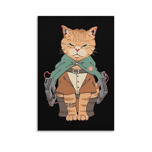 G gA[g Cg A Cat on Titans 킢 |X^[  LoXEH[A[g 16x24inch(40x60cm)