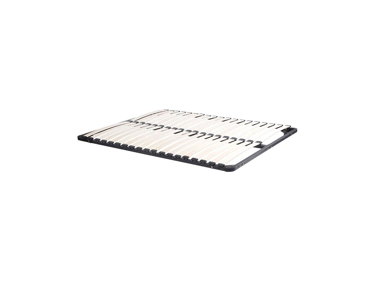 Vente-unique - Sommier Cadre à Lattes 120 x 190 cm - 2x19 Lattes - sans Pieds - Noir - Kalista de YSMÉE