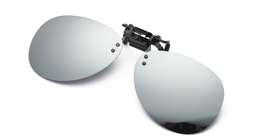 DAUCO Unisex Lens Rectangle Flip Up Driving Sunglasses Clip On Polarized Glasses