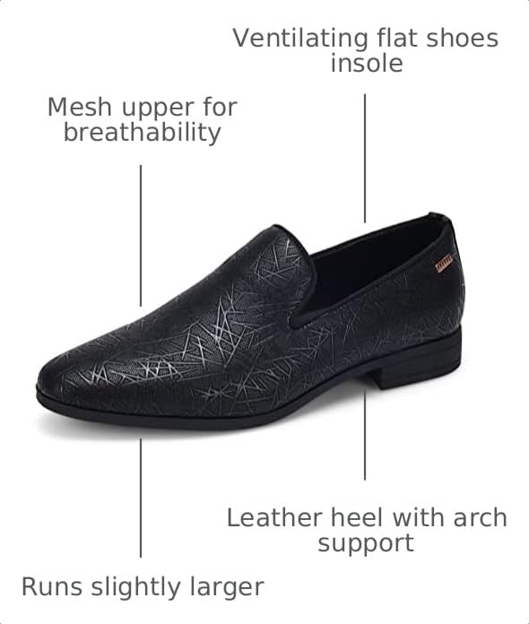 Image of UUBARIS Mens Dress Loafers Tuxedo Suit Slip on Shoes