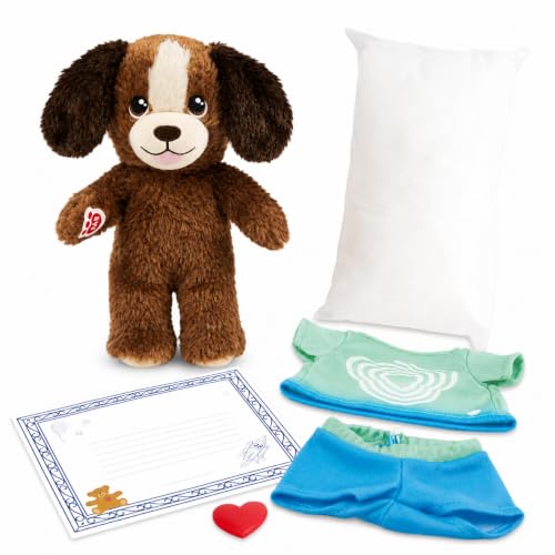 Casdon Build-A-Bear Workshop Mini Puppy Friend & Outfit Pack - 9 Inch (22.9cm) Mini Puppy - Stuff Dress & Cuddle - Compatible with Stuffing Station - Ages 3+