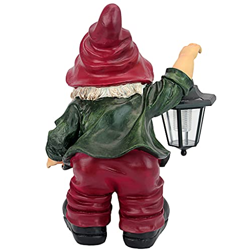 image for Design Toscano QL30314 Solar Garden Gnome Statue - Edison Gnome with S