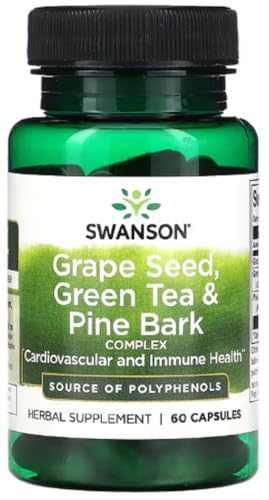 Swanson - Grape Seed, Green Tea & Pine Bark Complex | Antioxidant Support for Vitality | 60 Capsules
