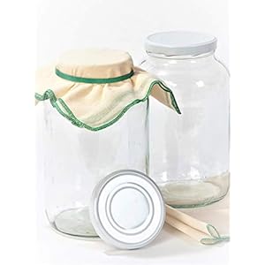 myFERMENTS Grote Glazen Potten met Deksels 4,25 l – Makkelijk om te Reinigen, Luchtdichte Verpakking met Brede Opening…
