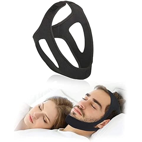 Anti Snoring Chin Strap, Anti Snore Devices Comfortable Natural Snoring Solution Flexible Adjustable Anti Snoring Devices Stop Snoring for Men Women Snoring Aids (Black) Cover