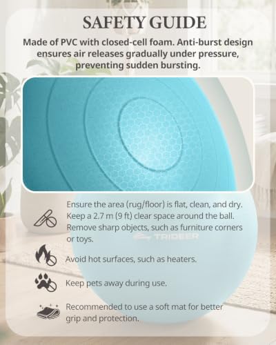 Image of Trideer Yoga Ball for Exercise, Pilates, Core & Balance Training, Stability Ball for Pregnancy & Birthing Prep, Physical Therapy, Daily Stretching, Office Chair for Active Sitting, Quick Pump Included