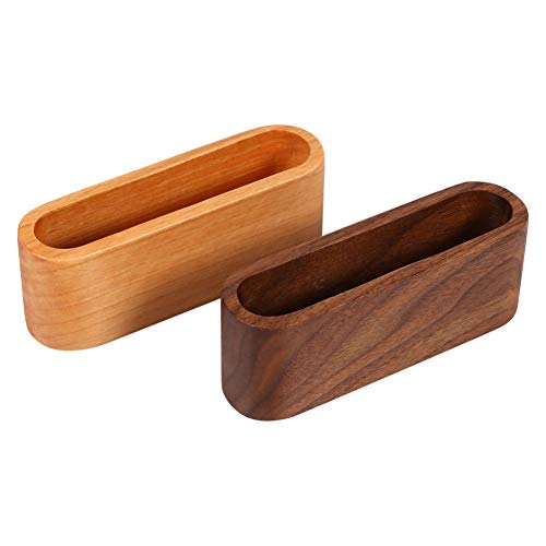 YanQxIzbiu suporte para cartão de visita de madeira, caixa de cartões de nogueira marrom profissiona