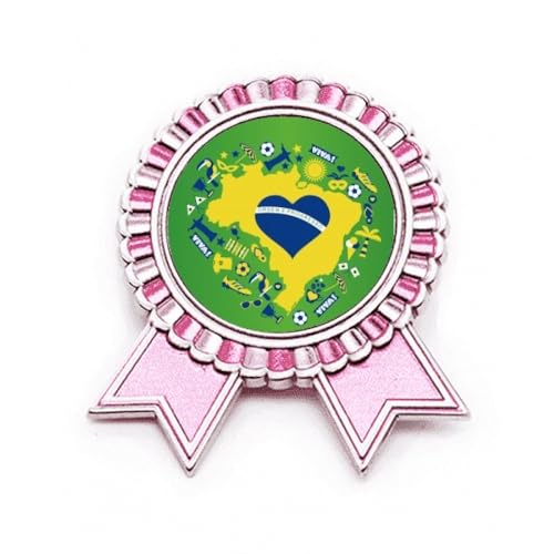 Broche Brésil rose en métal M pour accessoiriser une veste