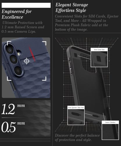 Image of WOW IMAGINE Back Cover for Samsung Galaxy A17 5G | Galaxy M17 5G | F17 5G with Hexa Cube Design | Slim Soft Rubberised Case | Inner Velvet Fabric | Flexible Mobile Case | Camera Protection - Blue