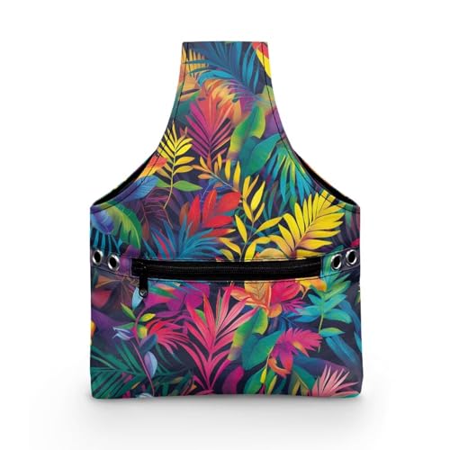 Image of ZUXONGSY Tropical Leaf Yarn Storage Bag for Crocheting Dragonfly Knitting Project Handbag Crochet Organizers and Storage Knitting Accessories