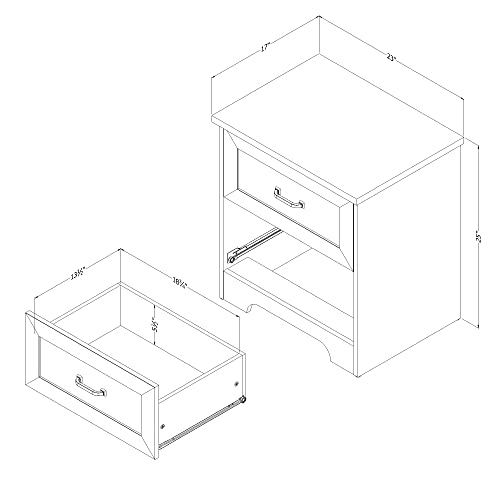 South Shore Prairie Two-Drawer Nightstand in Gray Maple #TOP29