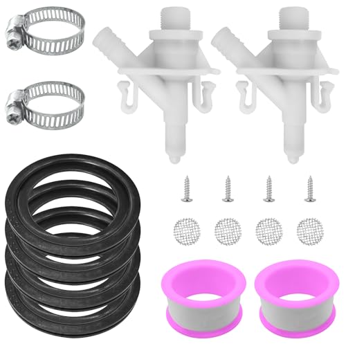 Image of 2 Sets 385311641 RV Toilet Water Valve Kit with 4 PCS 385311658 Toilet Flush Ball Seal for Dometic Sealand 300 301 310 320 Series RV Toilets