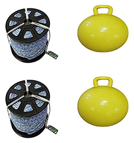 2-Pack of KUFA Sports Prawn Trap Accessory Combo, 400' Lead Rope, Ø15 Inflatable PVC Float and Vented Bait Jar Combo (LQ4+F15Y+HB5) x2