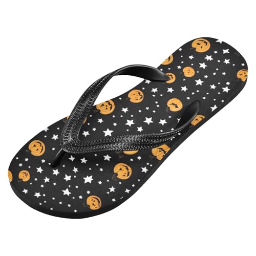 Womens Flip Flops Halloween PumpkinNon-Slip Casual Beach Slippers Rubber Sandals214B8230