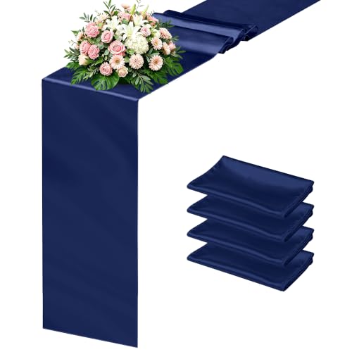 COSINIA navy blue satin table runners