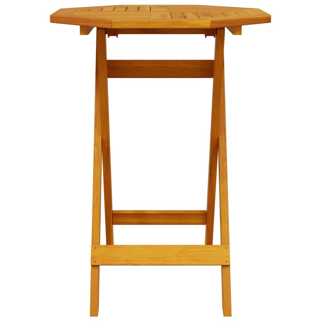 Tavolo da giardino pieghevole in legno massiccio di acacia, diametro 60 x 75 cm, tavolo da terrazza con effetto a doghe, tavolino salvaspazio per balcone, giardino e campeggio