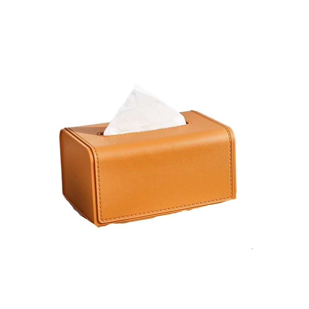 Tissue Holder Paper Box Home Table Square Napkin Container Organizer(Orange)
