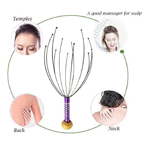 Top Select Head Massage Machine Massager for Scalp and Neck Hair Growth Vibration Machines Hand Comb Massager Pain and Stress Relief Relax and Spa Therapy Dealing (RANDOM COLOR) (Pack of 2) 2