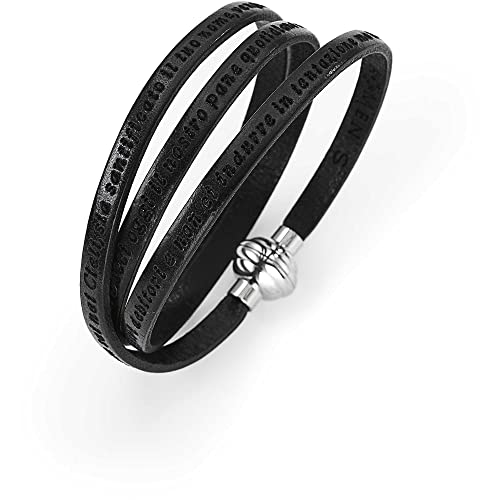 Materiale: Argento 925 CROCE DEL SUD SRL Bracciale da Donna di Amen della Collezione Preghiere. Gioiello Realizzato in Argento 925 di Colore Nero con Preghiera incisa. Lunghezza: 60 cm. La referenza è PNIT02-PI-60